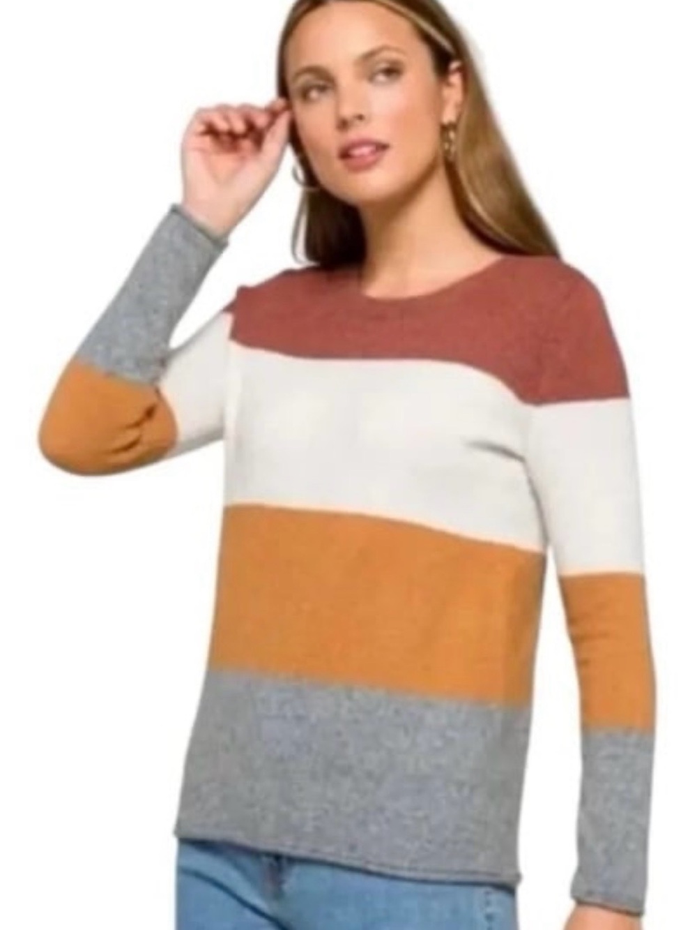 NWT Pinque Gina Color Block Sweater Burnt Orange XL